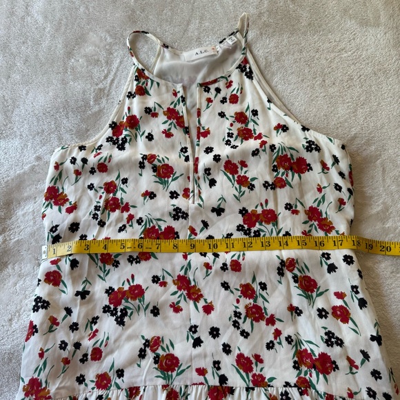 A.L.C. Richards Floral Silk Print Belted Midi Dress Size 6 - Picture 8 of 10